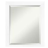 Medium Rectangle Matte White Beveled Mirror