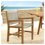 Vienna Outdoor Teak Wood Armchairs (Set of 2)