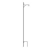 Torenia 84 in. Black Steel Shepherd Hook