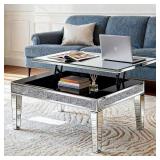 THKSHOUZ Silver Full Length Mirror Table