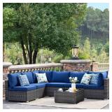 Gemini 7-Piece Wicker Outdoor Sectional Set