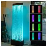 Box 2 of 2 only 72 in. Wall Fountain with LED, Bl