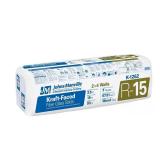 R-15 Kraft Faced Fiberglass Insulation Batt 93" L