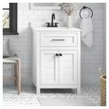 Hanna 24 in. Bath Vanity with Stone Top, broken c