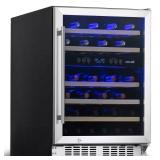 Dual Zone 24 in. 46-Bottle Wine Cooler Fridge
