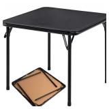 Feady 34.6 in. Black Card Table, Foldable