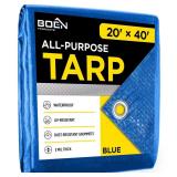 Heavy Duty Blue Poly Tarp Cover 20 ft x 40 ft