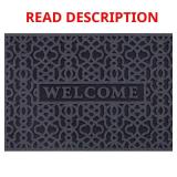 (DAMAGED) Geo Welcome Charcoal 24 in. x 36 in. Do