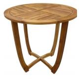 27.5 in. Brown Round Wood Outdoor Dining Table