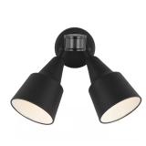 2-Head Black Motion-Activated Flood Light