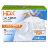 HDX 13 Gal Tall Kitchen Drawstring Bags, 200