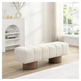 Bronx 50 in. Modern Beige Upholstered Bench