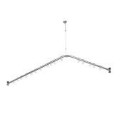 Stainless Steel Shower Rod 16 Rings Chrome