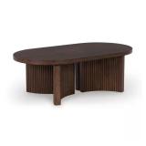 Korestone 52 in. Brown Oval Wood Coffee Table