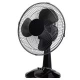 12 in. Black Portable Personal Table Fan