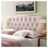 Annabel Pink Diamond Tufted Velvet Headboard
