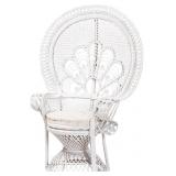 Bali & Pari Ediva Rattan Peacock Chair White