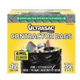 Ultrasac 42 gal Heavy Duty Bags, Black