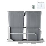 Pull Out Double Trash Can 35 qt x 2 Grey