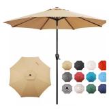 9 ft Round 8-Rib Steel Patio Umbrella Taupe