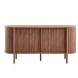 Cadence Walnut Wood 63 in. Curved Sideboard