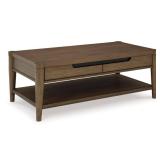Roanhowe 50 in. Brown Wood Coffee Table