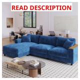 (Box 1 of 2) Kim Corduroy L-shaped Sofa, Antique