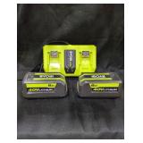 Ryobi 40V Dual Bay Rapid Charger (2) 6Ah Batterie