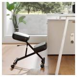 Costway Leather Kneeling Chair Black