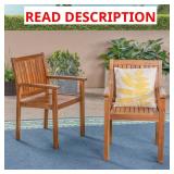 (Weathered) Brendan Teak Patio Dining Chair (2-Pa