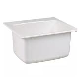 MUSTEE 22x25x13.75 in. Fiberglass Sink White