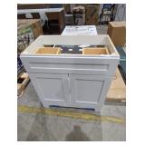 30" x 18.5" x 32-1/8" White Vanity Base w/o Top