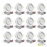 6" LED White Recessed Light Kit, 12-Pack