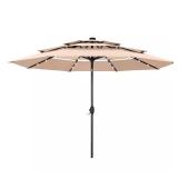 (2) 10 ft 3-Tier Patio Market Umbrella with LEDs