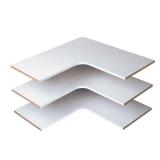 30 in. Corner Shelf, White Wood (3-Pack)