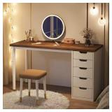 Helotes 47 in. Rustic Brown/Black Vanity Desk