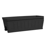 (2) Hanover Black Resin Deck Planter 28 in. L
