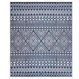 Beverly Rug White Navy 10x14 Moroccan Rug