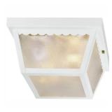 2-Light White Outdoor Flush Mount Light