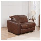 Tellot Brown Leather Power Recliner Ports
