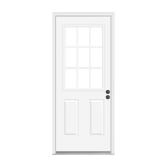 30x80 9-Lite Steel Prehung Door w/ Brickmould