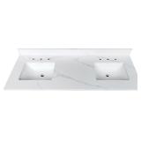 Carrara White Quartz 61" Double Vanity Top