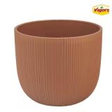 (2) Amaliya 14" Textured Brown Plastic Planter; B