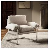 Modway Ansel Boucle Accent Chair in Newsprint