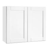 Shaker 36"W Wall Cabinet, Satin White