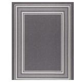 3 x 5 Gray Carmel Bordered Non-Slip Rug