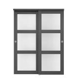60x80 3-Lite Frosted Closet Doors