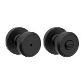 Maven Matte Black Bed/Bath Round Door Knob