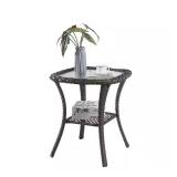 Carolina Gray Square Wicker Outdoor Side Table