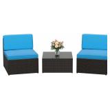 Devoko 3-Piece Outdoor Patio Set: Blue